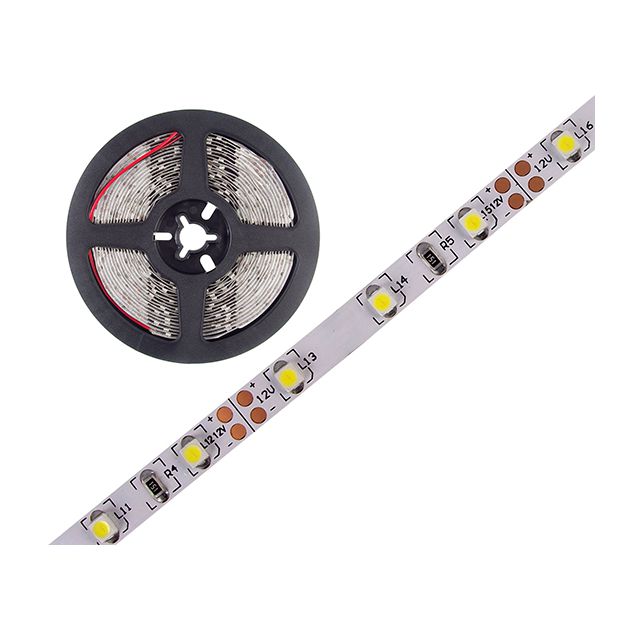 Taśma pasek ledowy SMD 60LED 4,8W.m 300lm/m 12V 5m IP20 8mm zimna