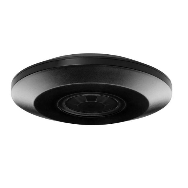 Ultra płaski sufitowy czujnik ruchu PIR 360° 2000W czarny