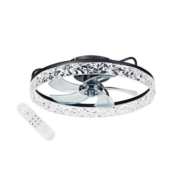 Wentylator CRYSTAL 35W 20W+15W oświetlenie LED 2000lm CCT 15m2 40dB czarny