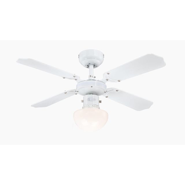Wentylator PORTLAND AMBIANCE 90cm z oświetleniem - białe/buk