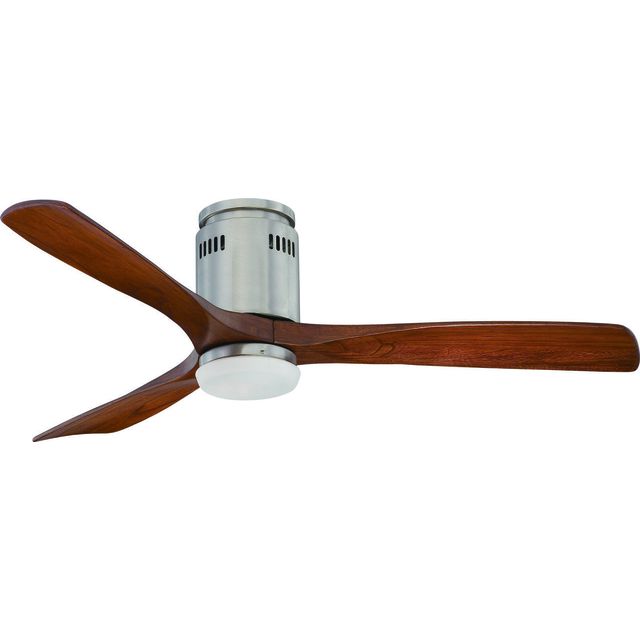 Wentylator ZETA 132cm z pilotem i oświetleniem LED - nikiel/orzech