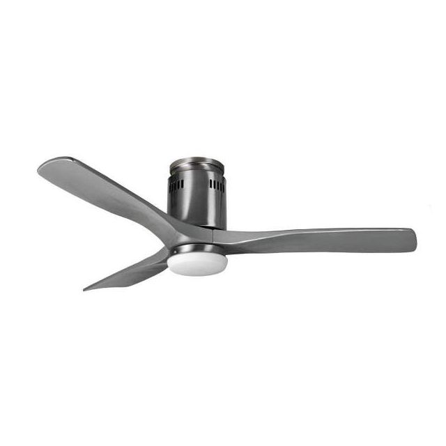 Wentylator ZETA 132cm z pilotem i oświetleniem LED - nikiel/srebro