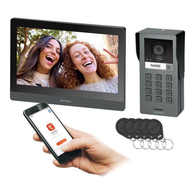 Wideodomofon 2-żyłowy IP z pamięcią 10'' GADI FULL HD, szyfrator, RFID, Wi-Fi - Tuya