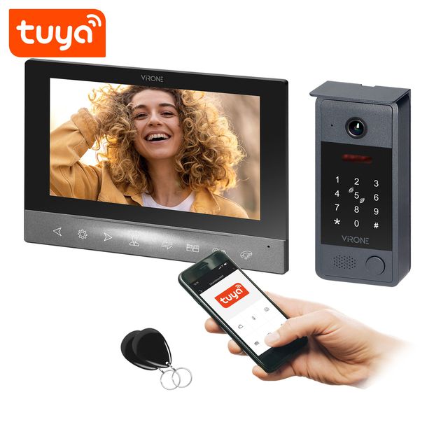 Wideodomofon 7" z pamięcią CERO Full HD, Wi-Fi, RFID, KOD, TUYA