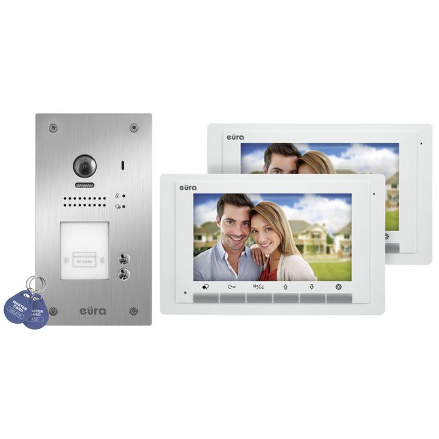 WIDEODOMOFON DWURODZINNY PODTYNKOWY VDP-70A5/P z RFID, biały