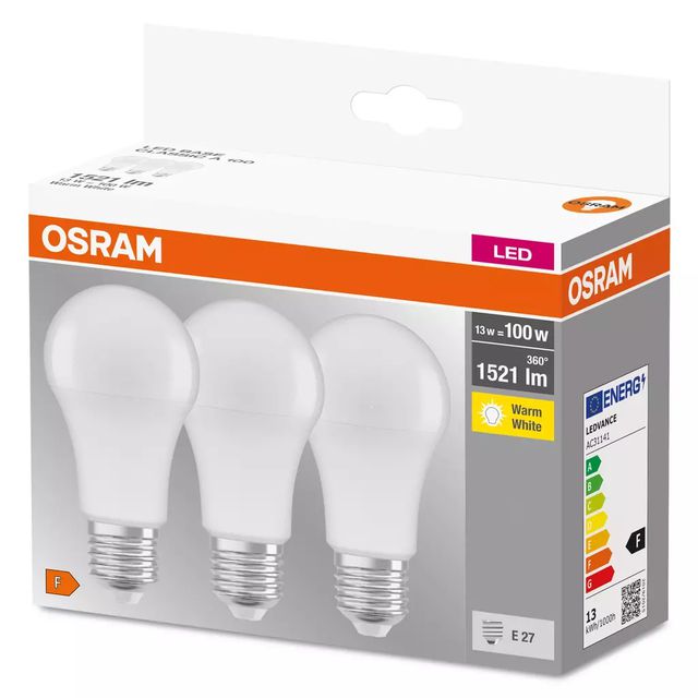 Żarówka OSRAM LED BASE CLAS E27 13W 2700K ciepła 3szt