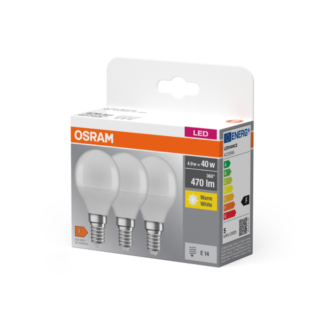 Żarówka LED BASE CLASSIC P 4.9W 827 Frosted E14 dwupak