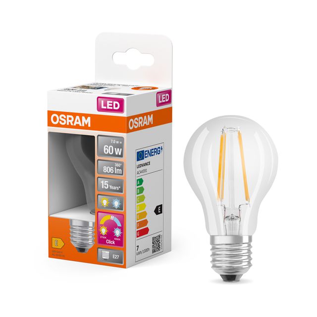 Żarówka LED STAR+ CL A  7W zmienna barwa 2700K/4000K ciepła