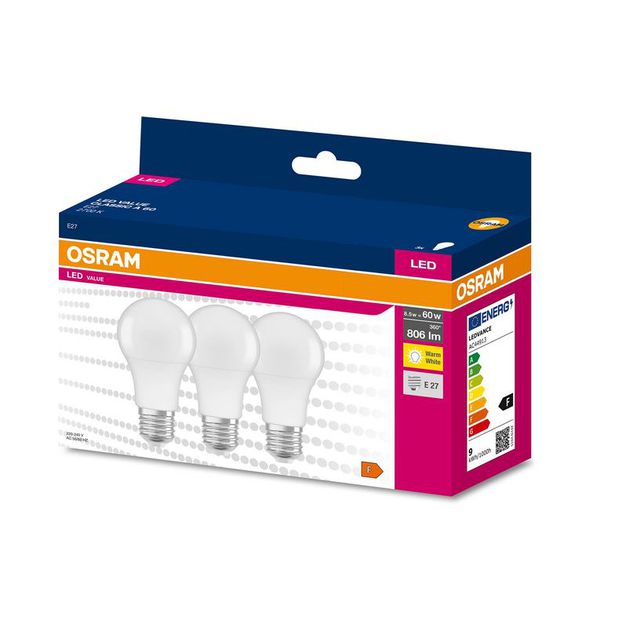 Żarówka LED Value Classic E27 8,5W 2700K ciepła - 3szt