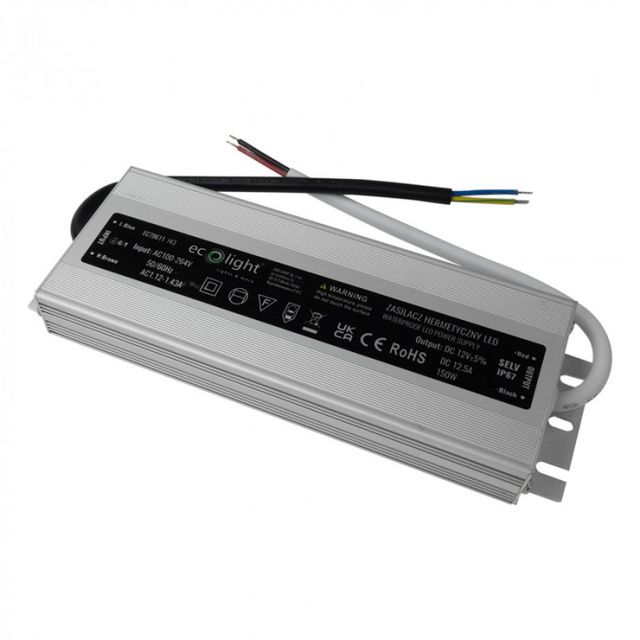 Zasilacz hermetyczny napięciowy LED 12V IP67 150W