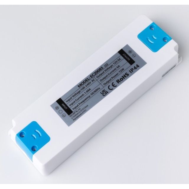 Zasilacz meblowy ultra płaski napięciowy LED 12V 72W IP44