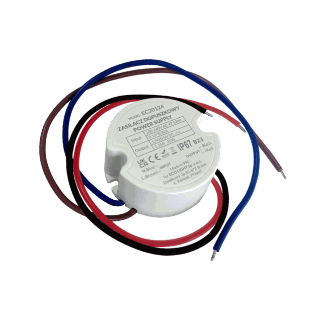 Zasilacz napięciowy hermetyczny do puszki 60mm 25W 12V IP67