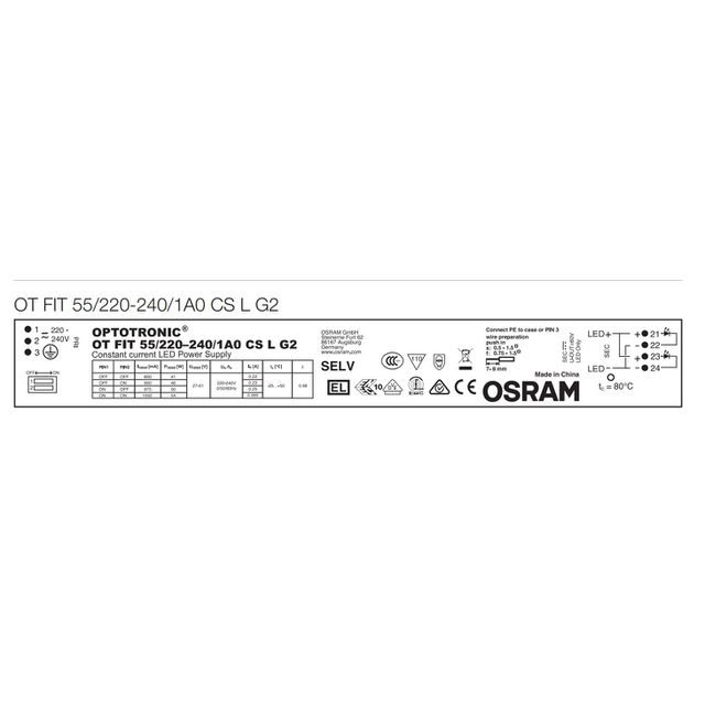 Zasilacz OSRAM OT FIT 55W 800mA/900mA/975mA/1050mA CS L