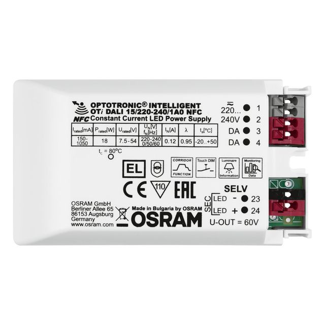 Zasilacz programowalny OTi DALI 15W 150mA...1050mA 1A0 LT2 NFC 4Gen