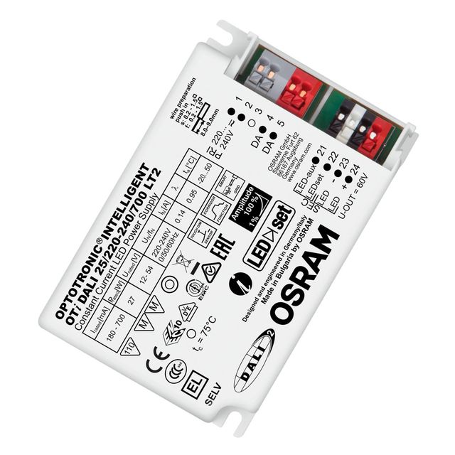 Zasilacz programowalny OTi DALI 25W 180mA...700mA LT2