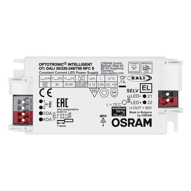 Zasilacz programowalny OTi DALI 30W 350mA...700mA NFC S