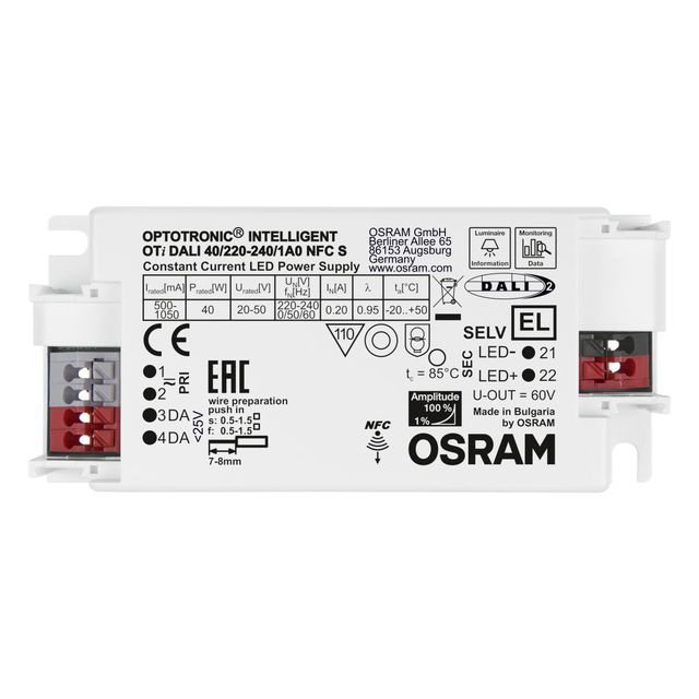 Zasilacz programowalny OTi DALI 40W 500mA...1050mA NFC S