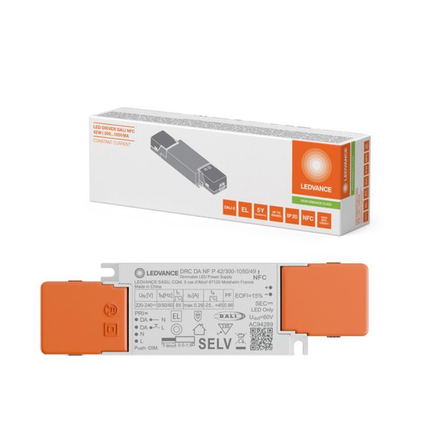 Zasilacz prądowy 42W DRC DALI NFC P 300mA...1050mA 9...49V