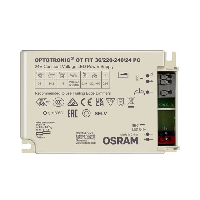 Zasilacz ściemniany fazowo OT FIT 36W 24V phase cut DIM