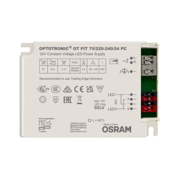 Zasilacz ściemniany fazowo OT FIT 75W 24V DIM