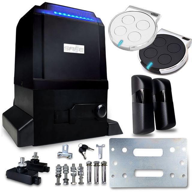 Zestaw bramy przesuwnej 800kg Safe Forto800 z LED - czarny