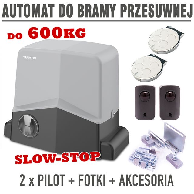 Zestaw do bramy przesuwnej 600kg Safe Gato600 - SLOW STOP