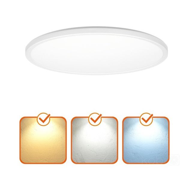Biały cienki plafon hermetyczny LED okrągły NIVERA 12W 22,5cm 1200lm CCT