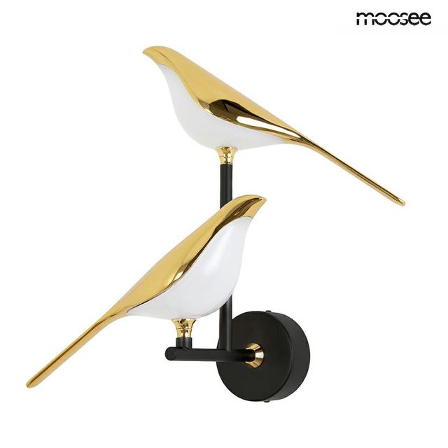 Kinkiet BIRD TWIN LED 14W 3000K - czarny/złoty