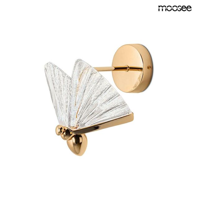 Kinkiet BUTTERFLY S LED 7W 3000K - złoty/transparentny