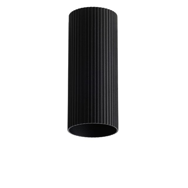 Klosz ryflowany do bazy LUCAS AZZARDO 30cm - czarny matowy