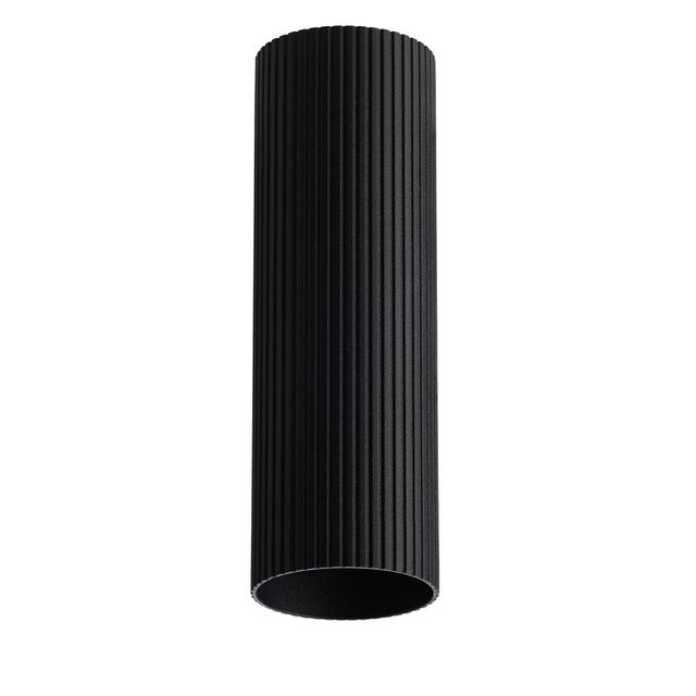 Klosz ryflowany do bazy LUCAS AZZARDO 50cm - czarny matowy