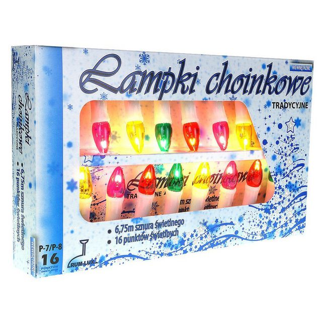 Komplet P8 5W lampki choinkowe tradycyjne PRL białe świeczki