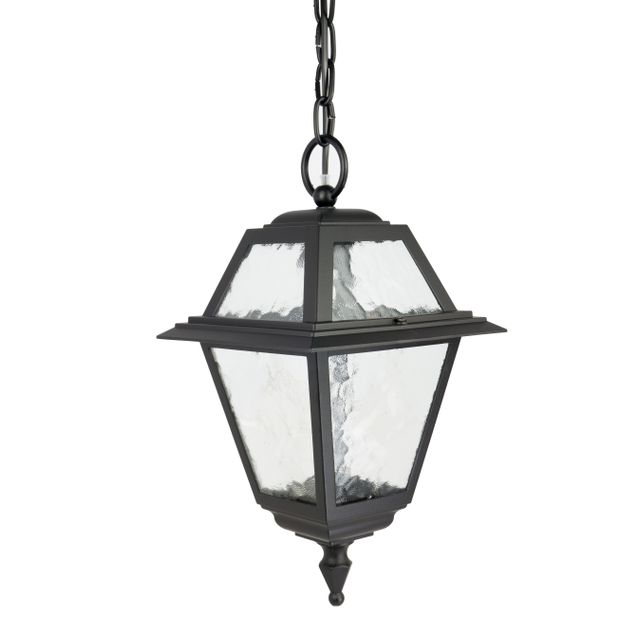 Lampa ogrodowa klasyczna wisząca szklana WITRAŻ E27 czarny