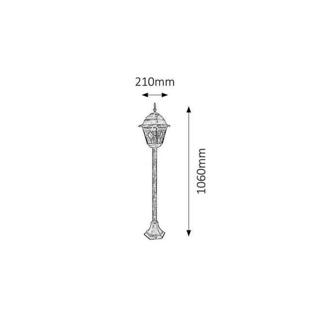 Lampa ogrodowa MONACO Stojąca 106cm E27 IP43 - złoty patyna