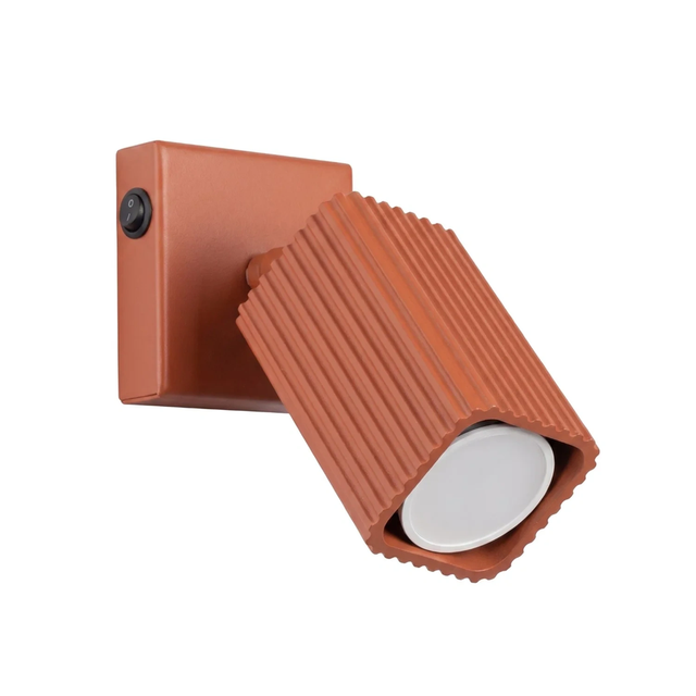 Lampa ścienna RAYO GU10 z włącznikiem - ochra czerwona