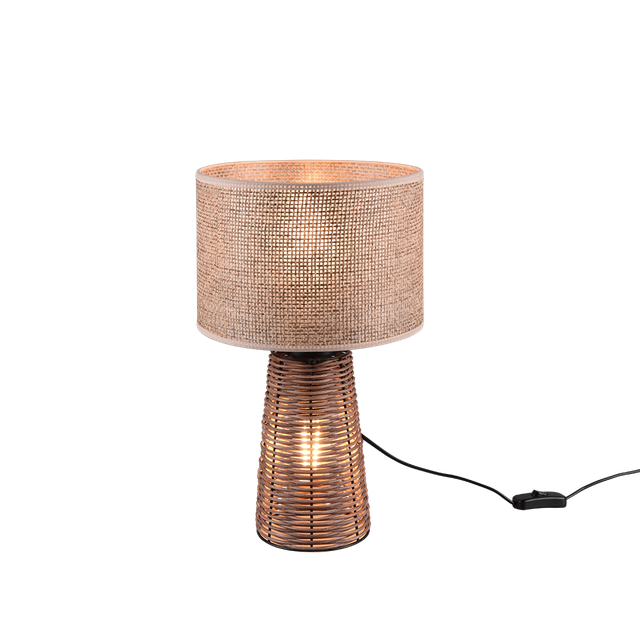 Lampa stołowa boho STRAW 2xE27 - brązowy/rattan