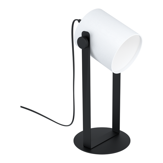 Lampa stołowa HORNWOOD 1 E27 - czarny/biały