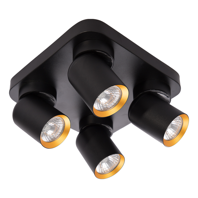 Lampa sufitowa ANDY SQ 4xGU10 - czarny/złoty