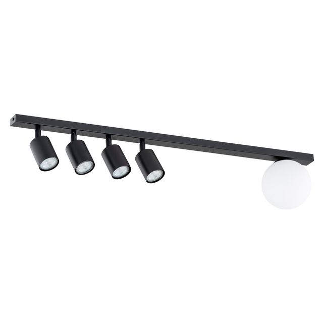Lampa sufitowa BASTER 5 BLACK E14+4xGU10 - czarny/biały