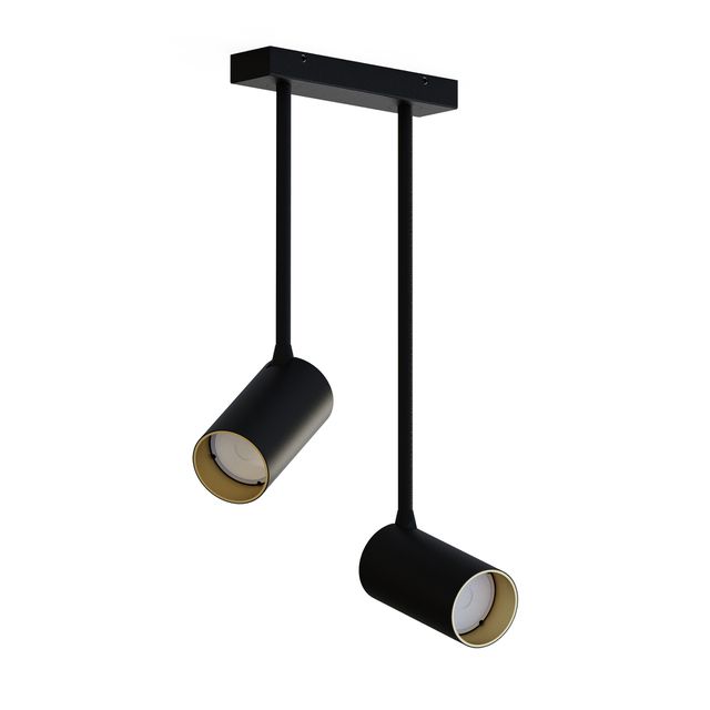 Lampa sufitowa MONO LONG 2xGU10 - czarny/mosiądz