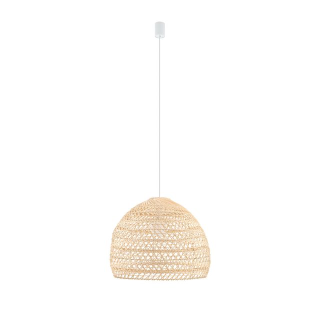 Lampa wisząca BOHO M E27 - biały/rattan