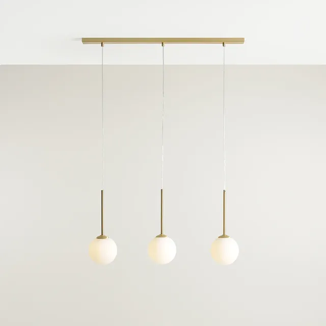 Lampa wisząca BOSSO 3xE14 - mosiądz/biały