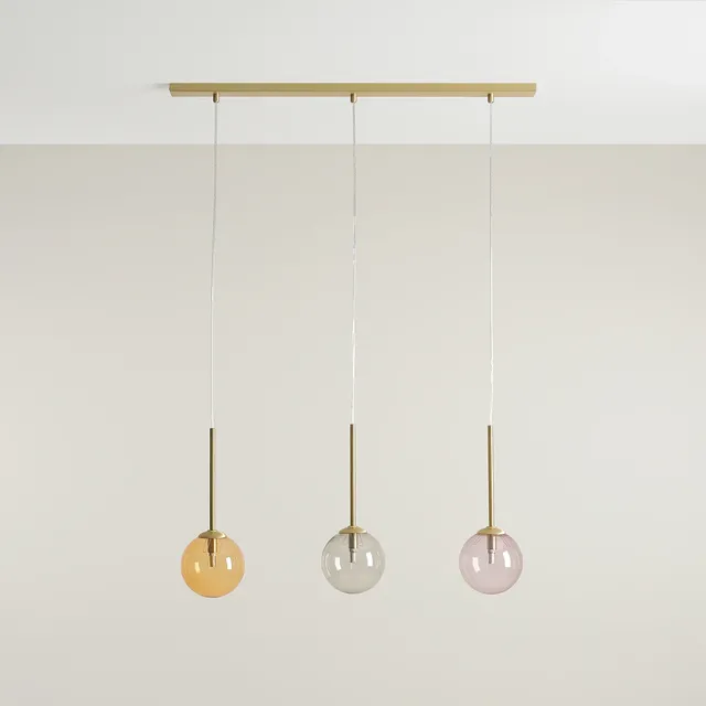 Lampa wisząca BOSSO 3xG9 - mosiądz/wielokolorowy