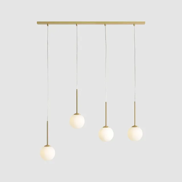 Lampa wisząca BOSSO 4xE14 - mosiądz/biały