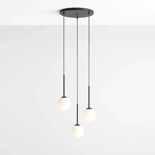 Lampa wisząca BOSSO RING 3xE14 - czarny/biały