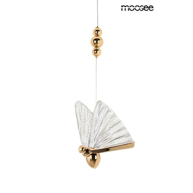 Lampa wisząca BUTTERFLY M LED 5W 3000K - złoty/transparentny