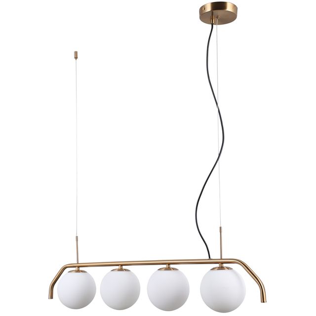 Lampa wisząca CARIMI 4 G9 - mosiądz/biały