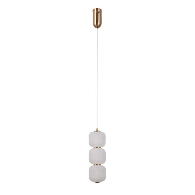 Lampa wisząca GANTI 3V LED 8W 3000K - złoty/biały opal