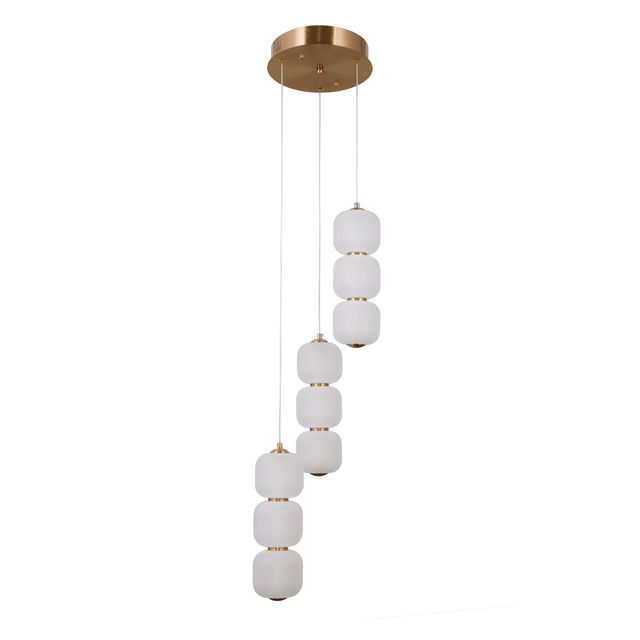 Lampa wisząca GANTI 9 LED 20W 3000K - złoty/biały opal