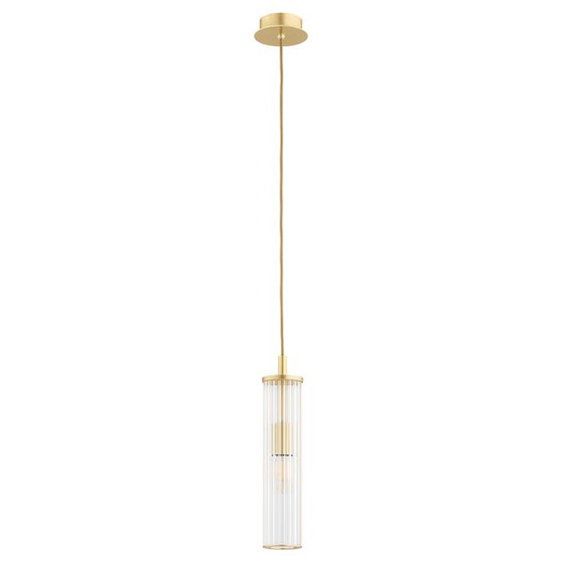Lampa wisząca HAMPTON E14 - mosiądz szczotkowany/transparentny